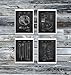 Vintage Drum Posters Set of 4 Unframed Patent Art Chalkboard Gift for Drummer Wall Decor
