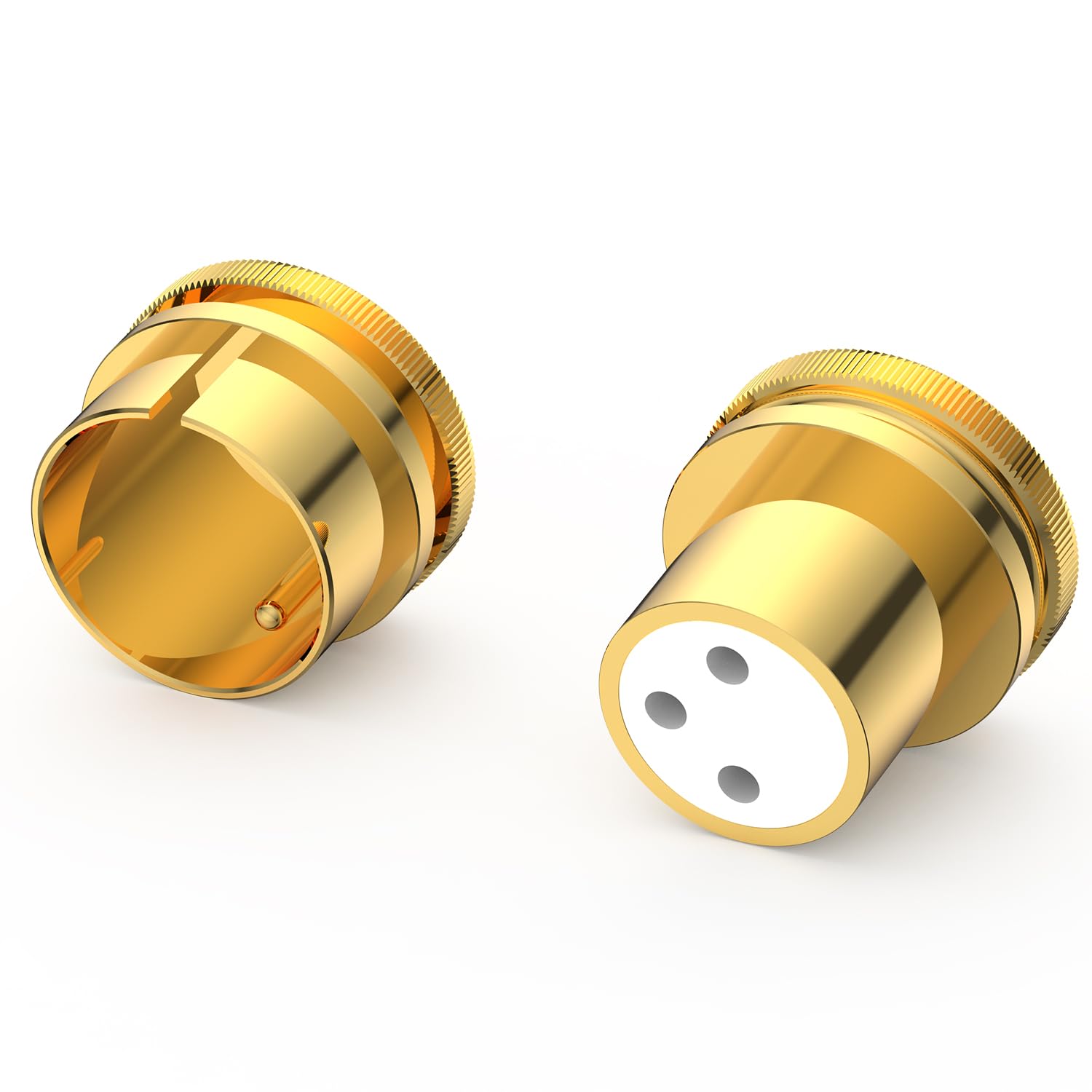 Tertullus 2 Pcs XLR Dust Cap Brass Gold Plated Noise Stopper Caps Shielding Caps Dust Proof Protector(Female+Male)