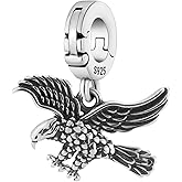 Eagle Eagles Bald Bird Open Clasp Clip On Pendant 925 Sterling Silver Charm For Pandora & Other Charm Bracelets/Necklaces