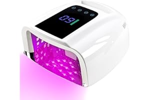 BOMOQING 96W Rechargeable UV LED Nail Lamp, Portable Cordless UV Light for Nails with LCD Display Auto Sensor, 4 Timer Setting and Smart Sensor Nail Dryer,Nail Cure Light with Removable Bottom(White)