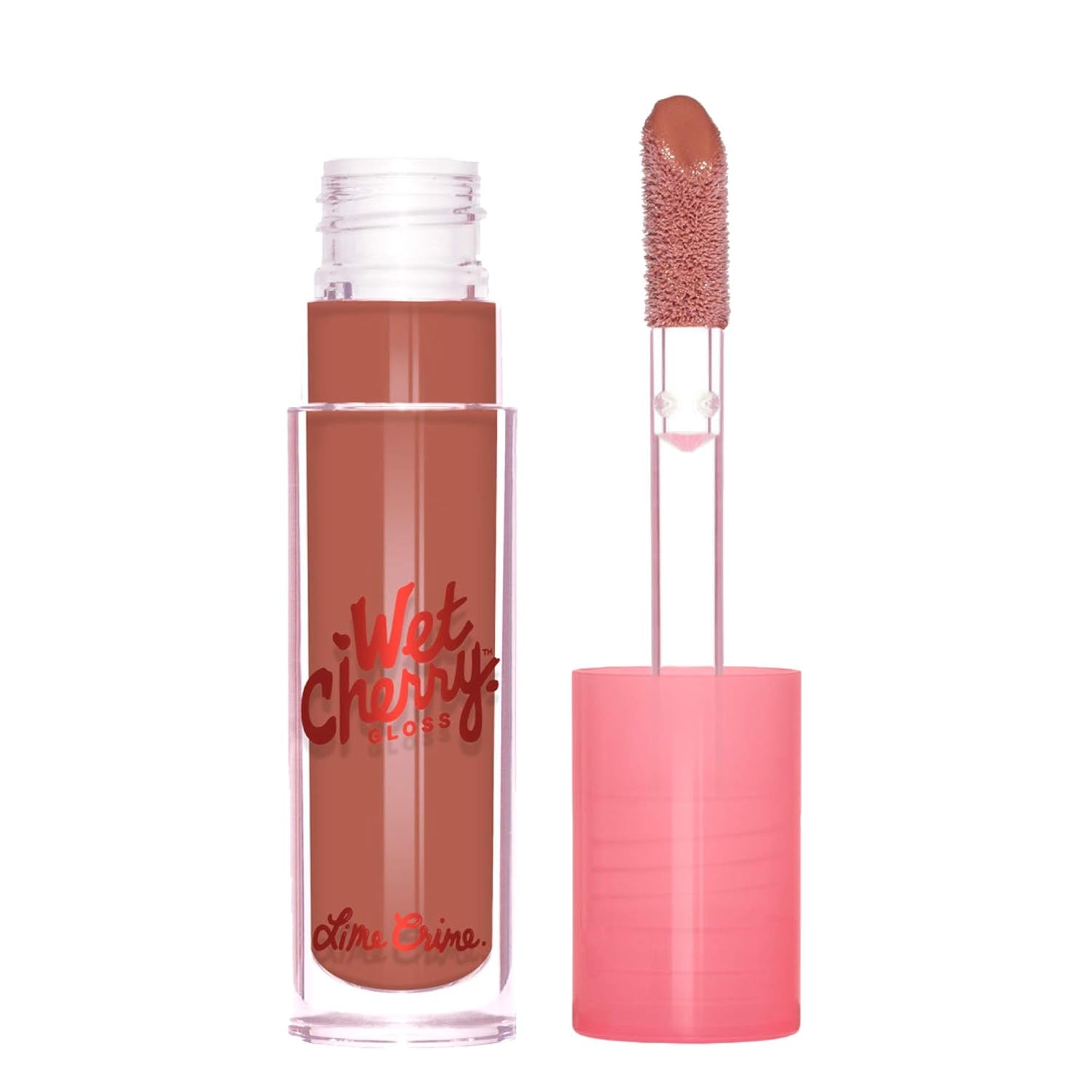 Lime Crime Wet Cherry Lip Gloss, Bitter Cherry - Soft Brown-Nude - High Shine, Non-Sticky - Cherry Scent - Lightweight Ultra Glossy Sheen - Won't Bleed or Crease - Vegan - 0.1 fl oz