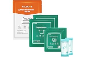 CXLOODE Travel Essentials Disposable Bed Sheet Set, King Size Disposable Sheet with Bath Towel Face Towel Toilet Seat Cover,Disposable Bed Sheet for Hotel Essentials for Cruise Ships,Hotel, Camping,SPA