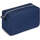 YONBEN Organizer Bag Lightweight Cosmetic Bag with Ring Clasp Perfect Travel Makeup Bag for Women nylon Stand Up Design (Navy Blue/Nylon)
