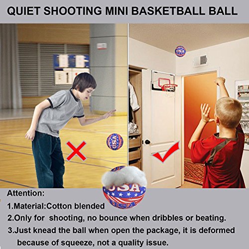 Iserlohn Mini Basketball Hoop, Over The Door Use - Include 2 Quiet Shooting Ball and a Pro-Mini Basketball, Air Pump, Design for Home or Office (18 inch12 inch) - Thumbnail 4