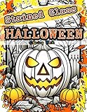 Scary Halloween Stained Glass Coloring Book for