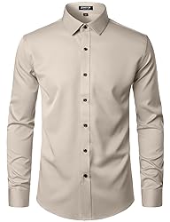 JEMITOP Men's Stretch Wrinkle Free Dress Shirts