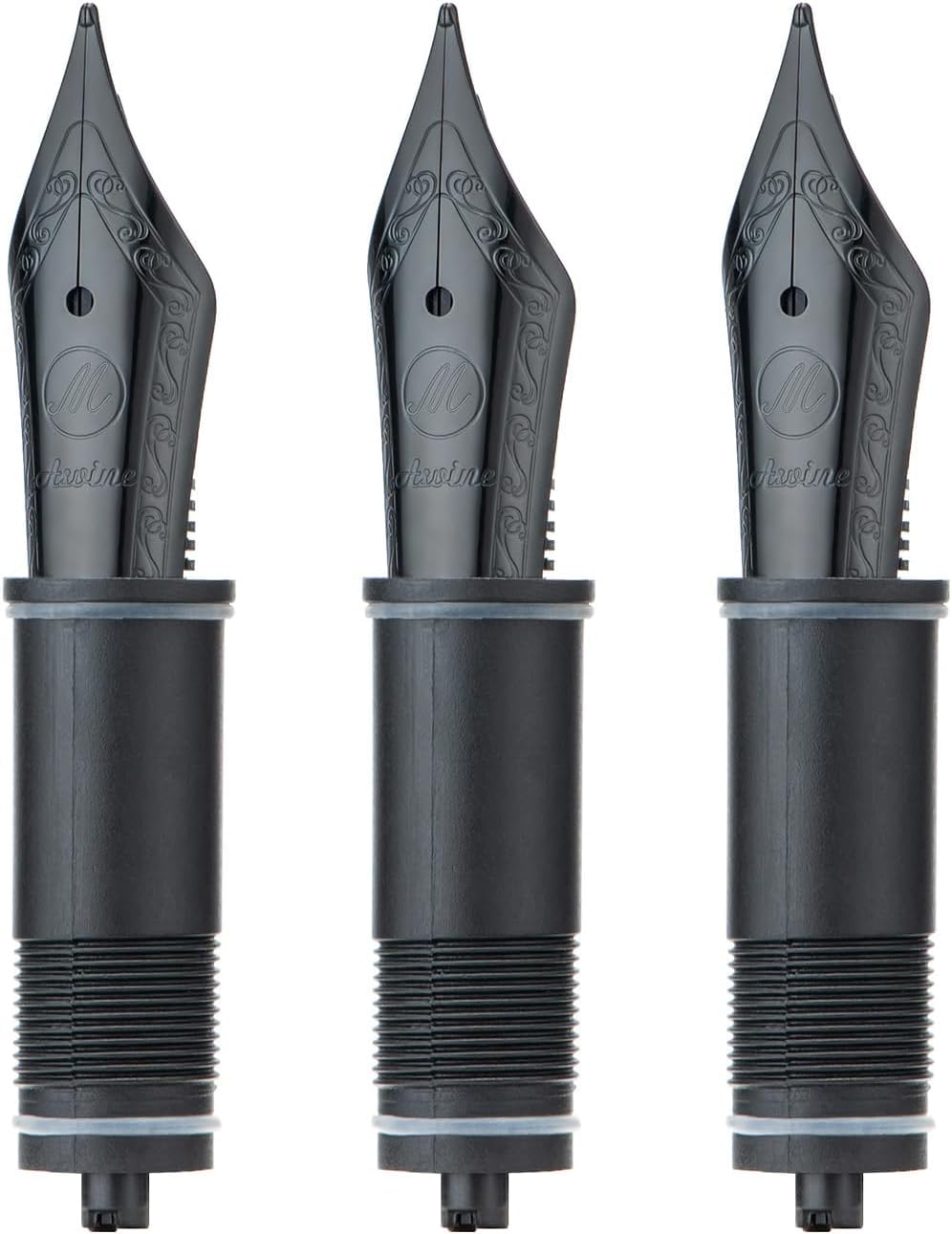 Asvine 3 PCS Fountain Pen Black Nib, Size 6 Medium Nib V169, P20, P30 and V126