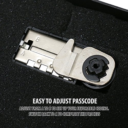 Champs Gun Safe with 3 Digits Combination Lock-box for Pistol, Money, Jewelry, TSA & CA DOJ Approved [X-Large, 9.5" x 6.5" x 1.75"] - Thumbnail 3
