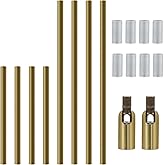 Antrader M10 Threaded Extension Rod Brass Color Lighting Fixture Stems with Sloped Ceiling Adapters for Pendant Light, Light 