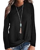 MISFAY Womens Casual Top Long Sleeve Cute Twist
