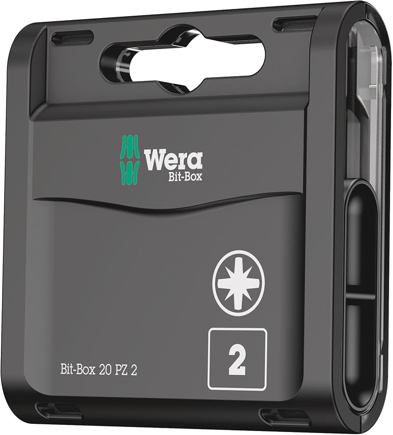 Wera Bit-Box 20pc PZ2 Extra Hard 25mm Bits for Drill Drivers 05057760001