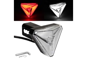 1x Towing Trailer Hitch Cover Tow Hitch Red LED Tail Brake Stop Light White Reverse Lamp 4 Pin Connector for 2" Receiver SUV 