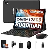 POWMUS Android Tablet 10.1 Inch Tablets, 24 GB RAM,128GB Storage Expand 1TB, 1920 * 1200 IPS LCD Screen, 2.0GHz CPU,8000mAh, 