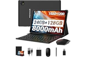 POWMUS Android Tablet 10.1 Inch Tablets, 24 GB RAM,128GB Storage Expand 1TB, 1920 * 1200 IPS LCD Screen, 2.0GHz CPU,8000mAh, 