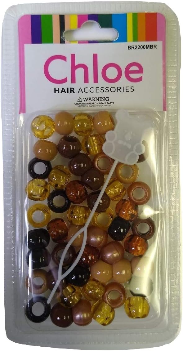 Chloe Hair Beads Round Shape (Mix Brown)