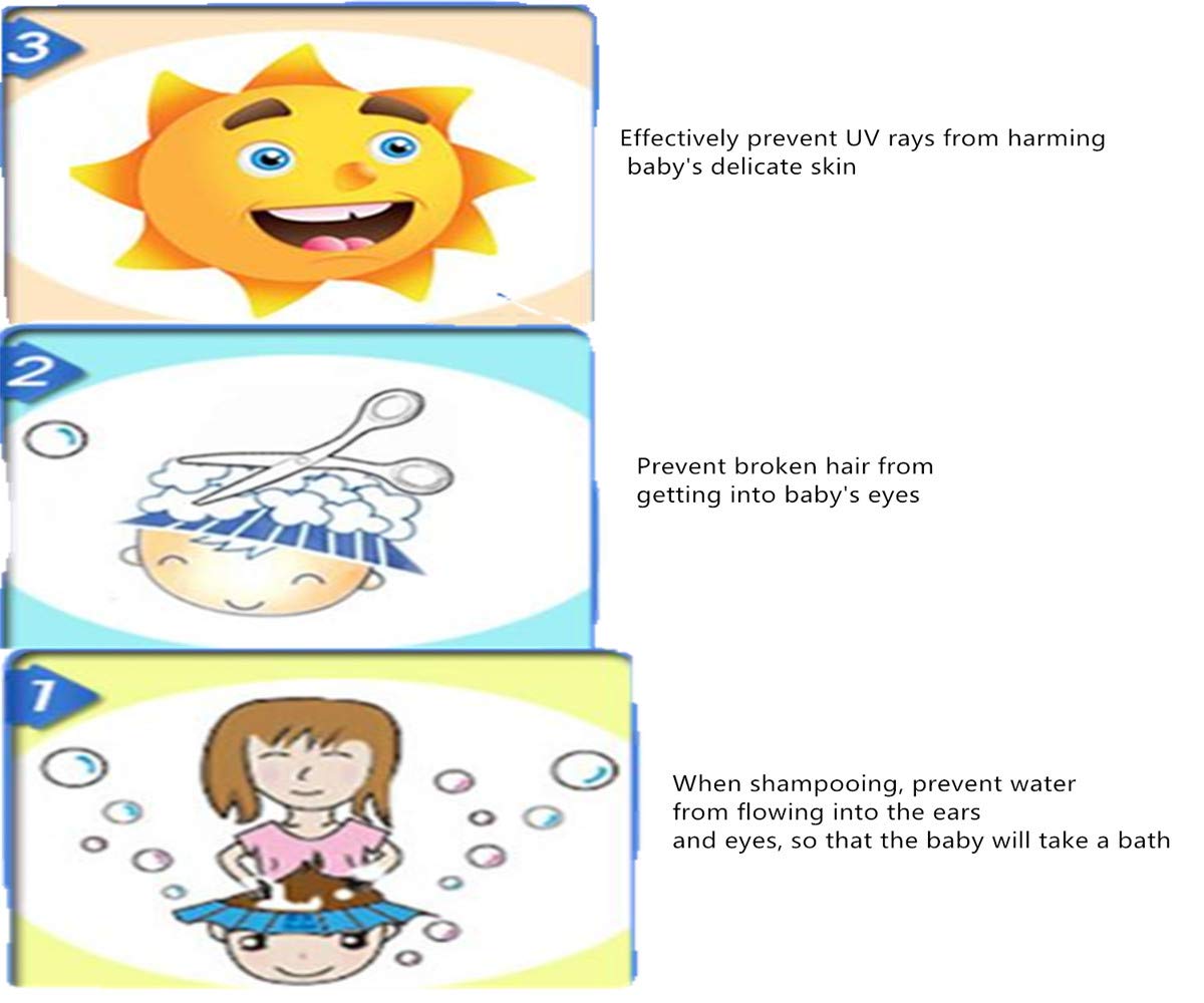 Baby Safe Shampoo Shower Bathing Wash Hair Shield Hat Protection Soft Cap Adjustable Visor Keep The Water Out of Their Eyes & Face Toddler Kids Children 1PCS (Pink)