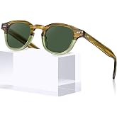 CARFIA Keyhole Square Acetate Mens Sunglasses Retro Polarized Cool Shades | UV400 Polarized Lenses Reduce Glare, Vintage Design, Lightweight &amp; Hypoallergenic, Great For Driving, Leather Case Included