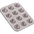 CHEFMADE Mini Muffin Pan, 12-Cavity Non-Stick Mini Cupcake Pan Bakeware for Oven Baking (Champagne Gold)