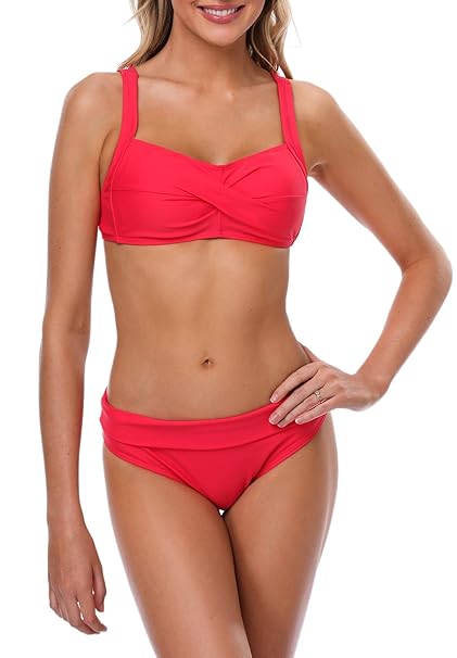 BeautyIn Damen Bikini Set Zweiteilige Badeanzug ohne Bügel