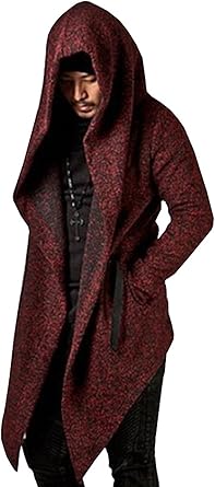 mens long hooded cardigan sweater