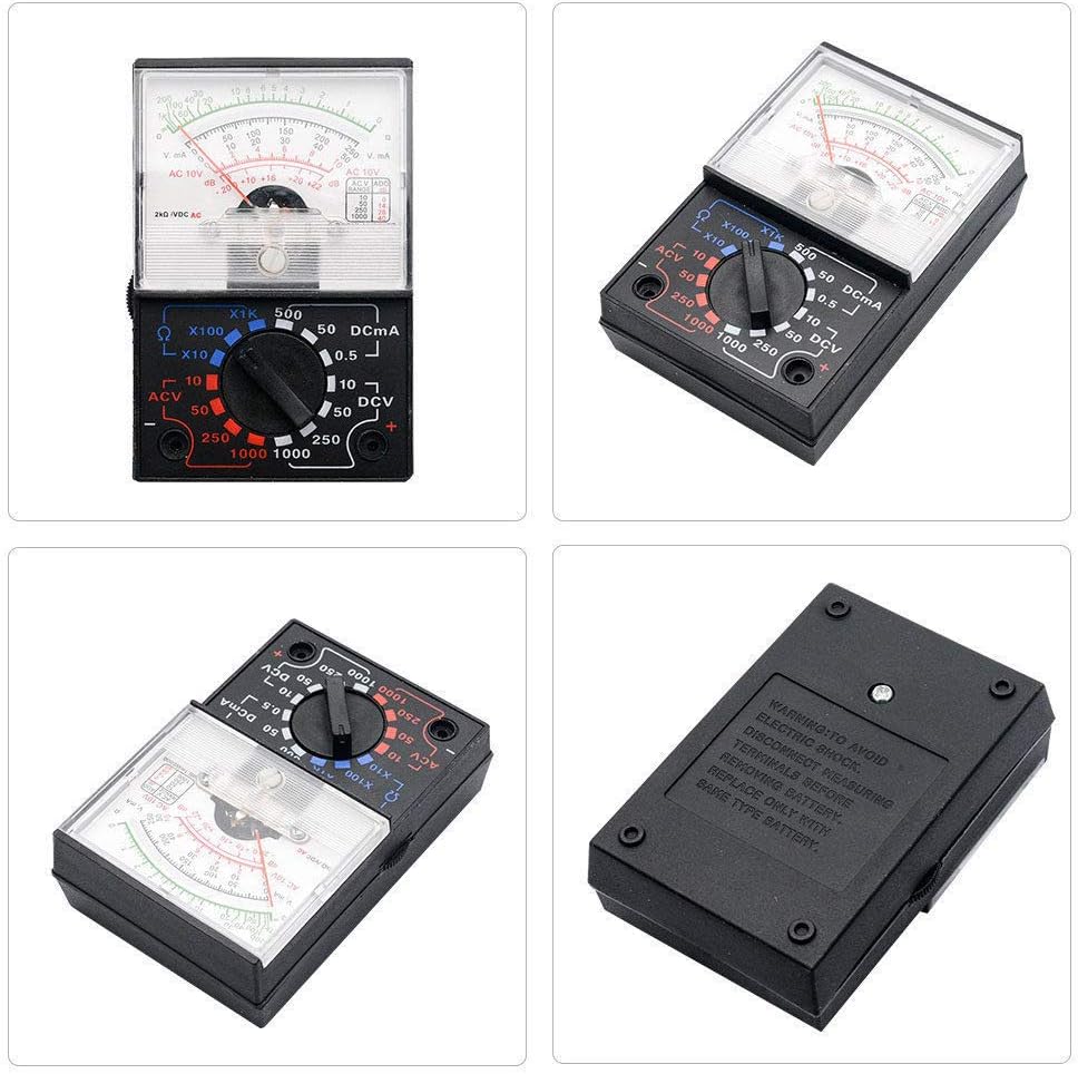 Analogue Multimeter, YX 1000A AC DC Voltage Current Resistance Test Continuity Multimeter Tester Measuring Meter, Pack of 1 - Image 5