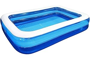 AVENLI Giant Inflatable Kiddie Pool - Family and Kids Inflatable Rectangular Pool - 10 Feet Long (120" X 72" X 20")