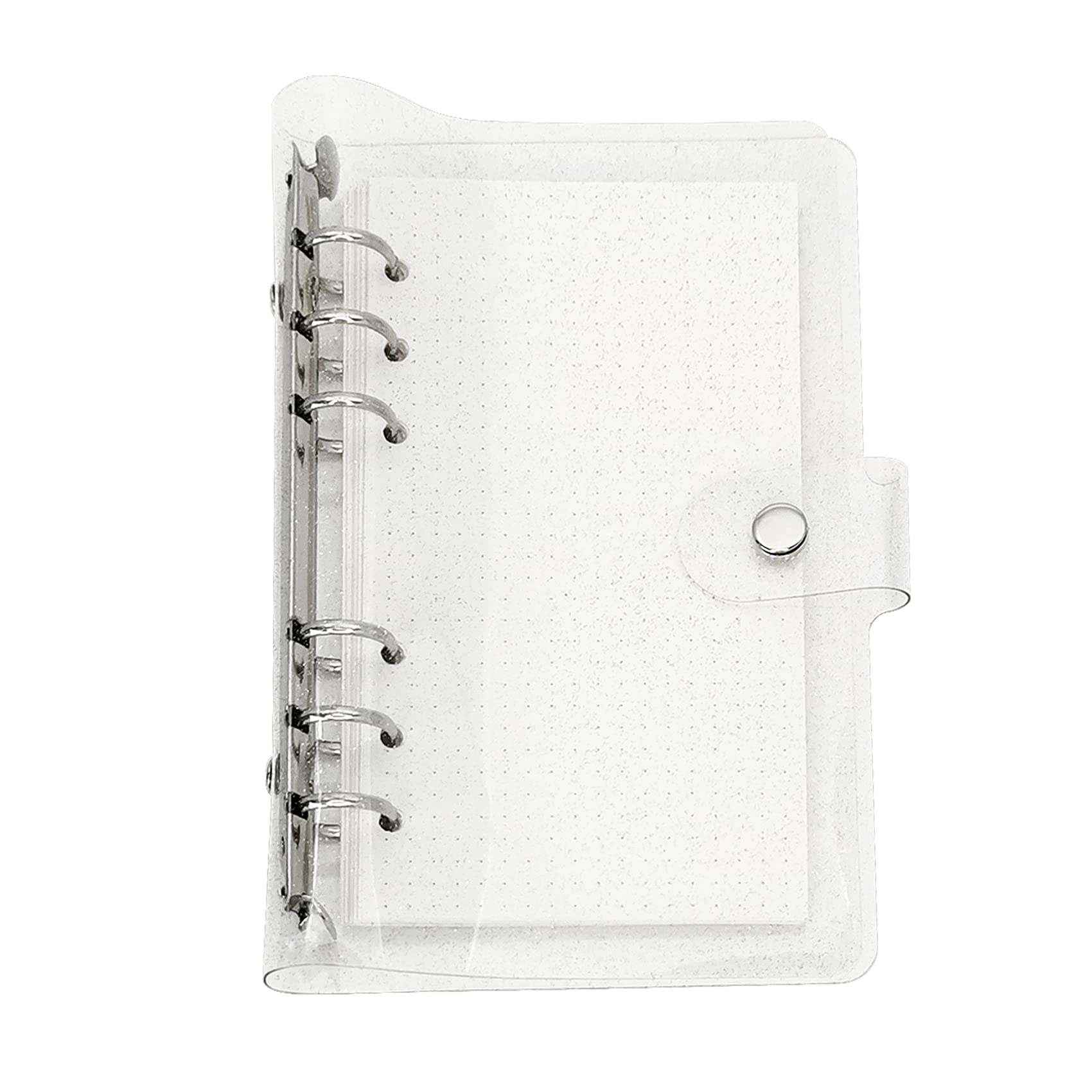 A6 A5 6-Holes Colorful PVC Cover Round Ring View Binder with Snap Button Closure File Folder (Starry Sky, A6 mini Set)