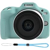 Camera Case for Canon EOS R50 Mirrorless Camera (Mint Green) | Soft Silicone Protective Case with 8-inch Camera Strap, Anti-Scratch Slim Fit