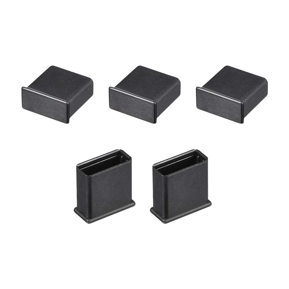sourcing map 5pcs USB Cap Port Cover Anti Dust Protector 13mmx5mm for USB 2.0 Black
