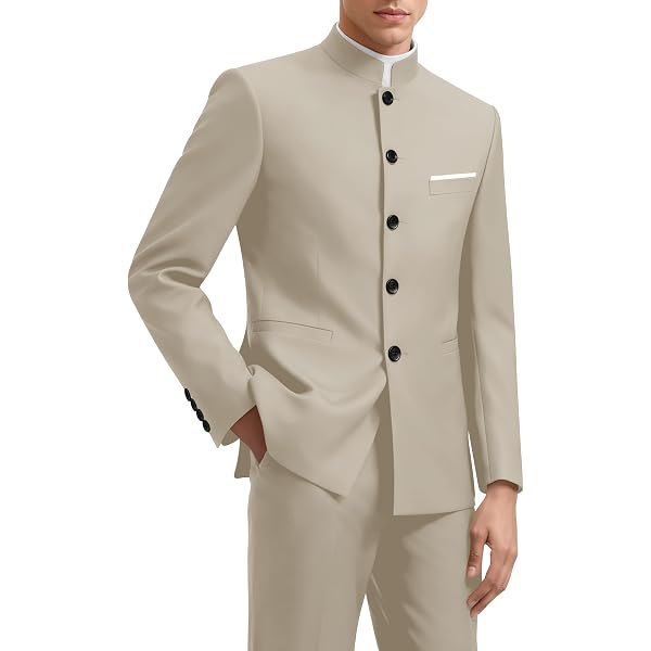 Banded Collar Suit/Mandarin Collar/Nehru Suit/ Church Pastor Suit with