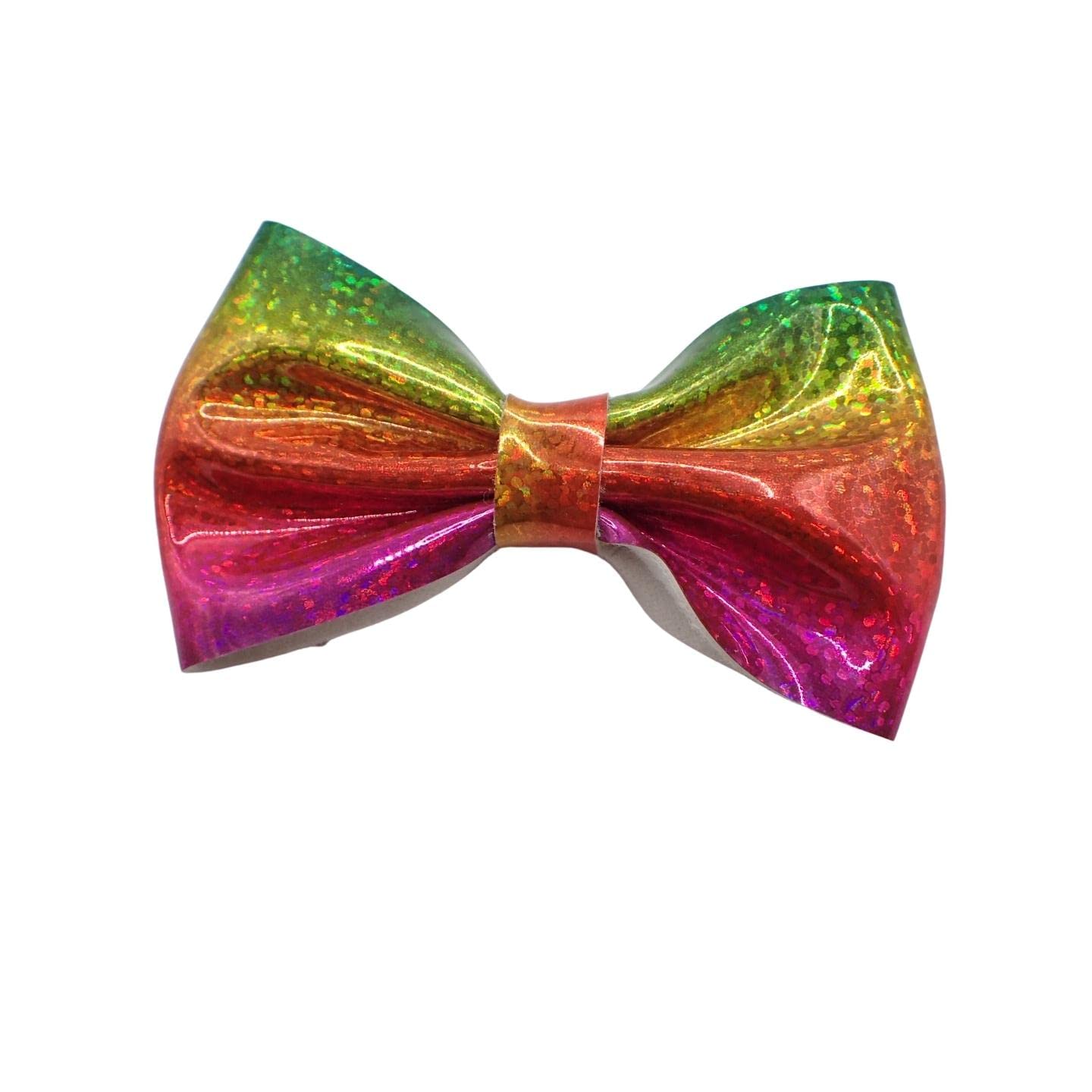 Topkids Accessories Hair Bows Stylish Fashion Special Designs Alligator Beak Hair Clips Cute Bow Party Hair Accessories Girls Children's Women's Ladies (Holographic Sparkling Rainbow 8cm)