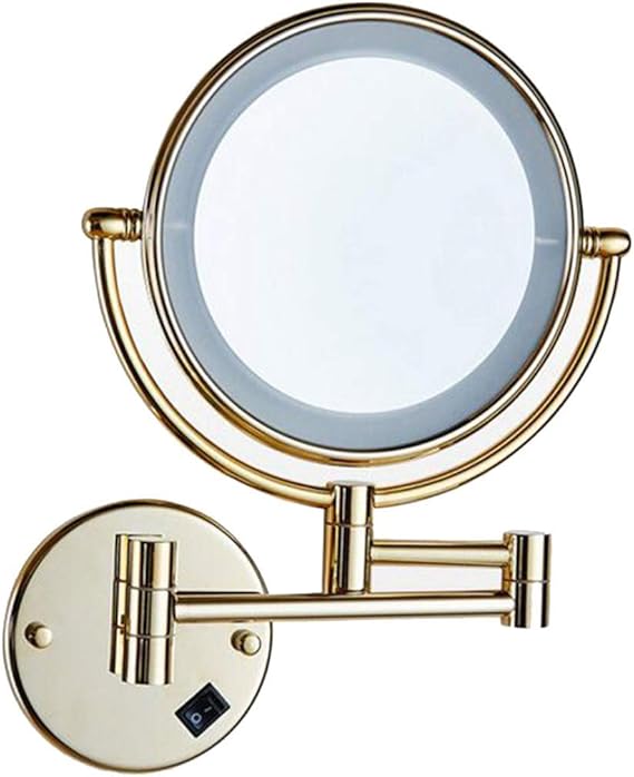 AJH Wall Mount LED Lights Makeup Mirror with 3x Magnification, Two Side