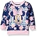 Disney Little Girls' Toddler Minnie Mouse Floral All Over Print French Terry Sweatshirt, Navy, 4T
