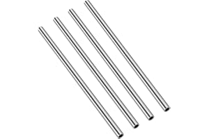 ETAUWE 1/4 Inch (6.3mm) OD Round Metal Pipe, 304 Stainless Steel Tubing, 12" Length Weldable Industrial Straight Tube, 4 PCS