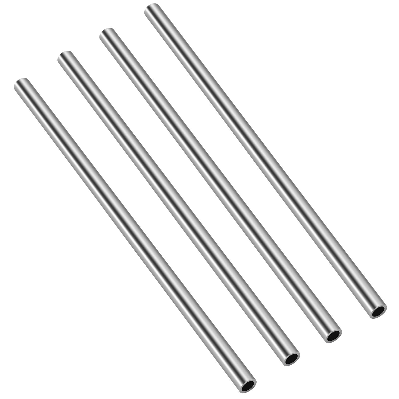 Photo 1 of 3/16 Inch (4.7mm) OD Round Metal Pipe, 304 Stainless Steel Tubing, 12" Length Weldable Industrial Straight Tube, 4 PCS