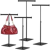 Leinuosen 4 Pcs T Shaped Purse Display Stand Necklace Display Stand Tabletop Adjustable Height Purse Hanger Rack