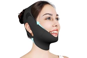 Oillase Chin Strap for Sleeping,Adjustable Chin Strap,Jaw,Jawline Shaper,V Line Lifting Mask,Black,M