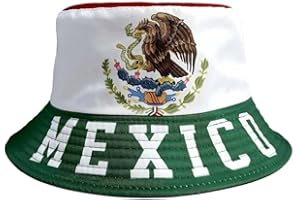 Petite Pine Mexico Fishing Hat with National Flag,Mexican Sun Protection Bucket Cap for Men Women