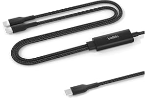 Belkin 2-in-1 USB C to USB C Cable 140W, 5ft Braided Dual Charging Cable - Fast-Charging Combo Cord w/Smart Power Sharing for