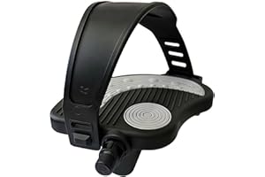 YBEKI Pro-Grade Exercise Bike Pedals with Adjustable Straps - 9/16" & 1/2" Spindle for Indoor Peloton/Schwinn/Spin Bikes | Heavy-Duty PP Plastic & PVC Straps + 500lb Capacity