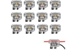 Brightfour Low Voltage Wire Connector, Quick Wire Splice Connector, 3 Way T Tap Solderless Wire Connectors, Ideal for LED Lighting, and Automotive, Fit 24-18 AWG Wires 12 Pack