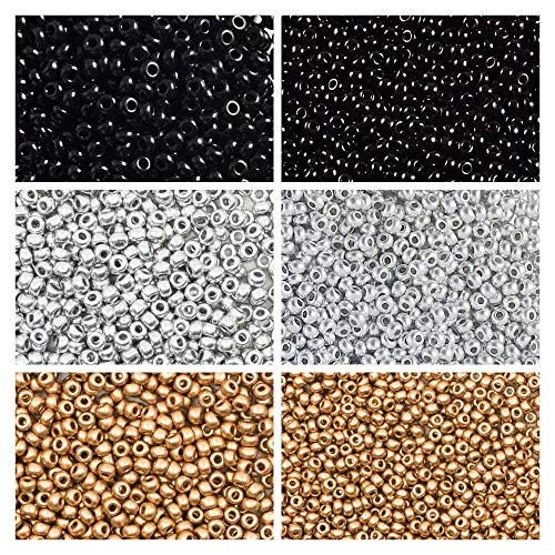 Rocailles Preciosa, Czech Round Glass Seed Beads. Two Sizes: 9/0, 11/0. Three Colors. Total 120 gr (4.2 oz). Jewelry Making Kit.