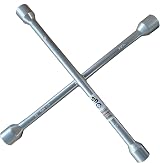 Sakura WB4W 4-Way Wheel Nut Cross Brace Wrench 17-19-21-22mm Silver view 2