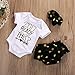 Baby Girl 3pcs Set Outfit 2017 READY THiS Romper +Short Pants+Headband