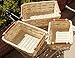 ShopOnNet RT430711-3 Handwoven Retangular Wicker Storage Basket with Handle in Cream (Set of 3)