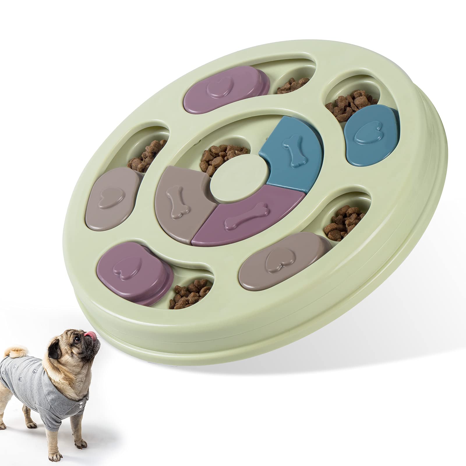 Dog Puzzle Slow Feeder, Interactive Activity Dog Bowl Game Toy Dog Interactive Feeder Dog Brain Games for Training Treats Improve IQ Puzzle Toy for Puppy Pet