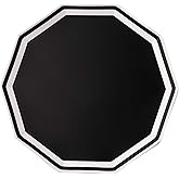 Bonjour Fête Black & White Paper Party Plates| Disposable Plates For Graduation, Birthday, Halloween, Sports | Premium Party Supplies | Pack of 8, 10.5" D