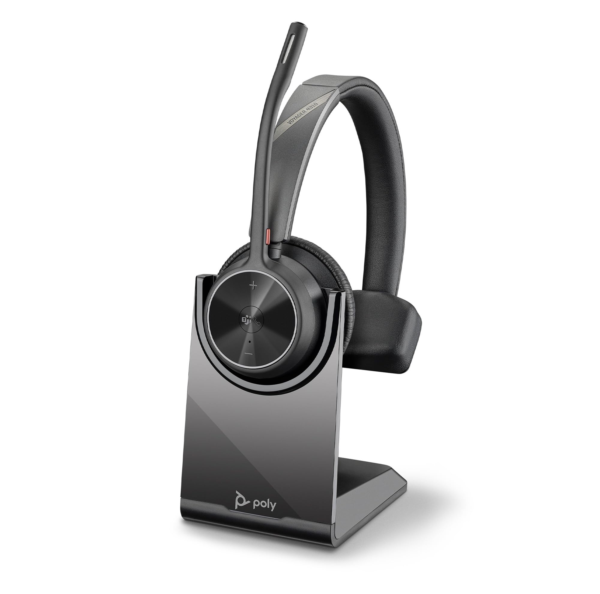 HP Poly Voyager 4310 UC Wireless Mono Headset & Charge Stand - Noise-Canceling Boom Mic - Connect to PC via USB-C to USB-A Adapter, Cell Phone via Bluetooth - Microsoft Teams certified