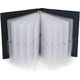 Men's Hipster Wallet, Up to 24 Cards, Leather Bifold Organizer, Black | 12 Built-In Card &amp; Photo Sleeves | Flip-Through Organization | 2 ID Windows | Full-Length Bill Compartment | RFID Blocking
