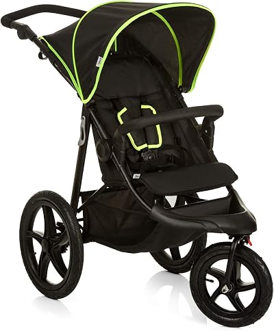 Hauck Runner Black Neon All Terrain Pushchair with Raincover and XL Wheels